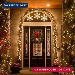 NEROSUN 50 LED 16FT Battery Operated Christmas String Lights 8 Modes Warm White
