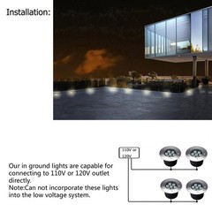 Outdoor Landscape Lights 7W,High Voltage 110V 120V,Waterproof Underground Lig…
