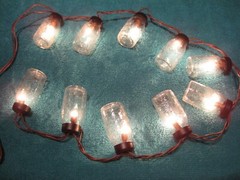10 Clear Glass Mini Mason Jar 4′ Deco String Light Set Bulb Ornament Glow Globes