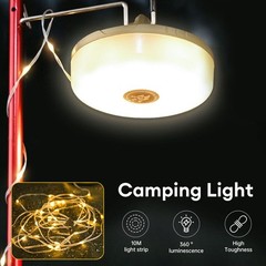 33ft Rechargeable Portable LED Camping String Lights Tent Fairy Lights RGB+Warm