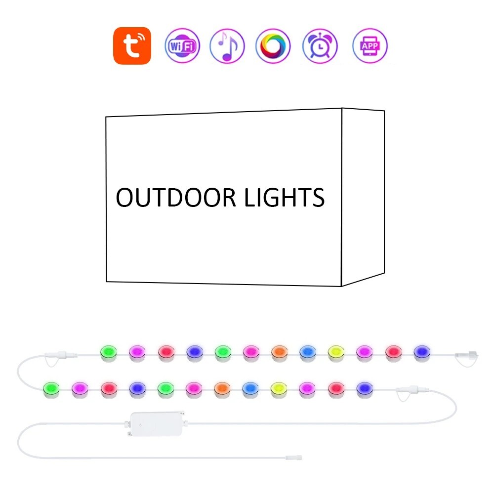 Permanent Outdoor Eaves Lights with RGBIC LED Control Wifi Smart App Waterproof