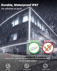 110V 120V LED Strip Lights Waterproof 16.4ft COB 5M (No Remote) Cold White