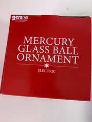 Gerson Mercury Glass Ball Ornament Mirrored Gold Corded Light 5″H Christmas