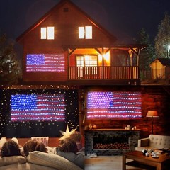 American USA Flag Lights LED United States Outdoor Decoration US Stars Decor New