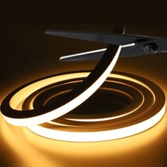 Black Surface Silicone LED Neon Strip Lights 10*10mm 12V / 24V Dotless Light