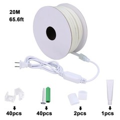 AC 110V COB LED Strip Lights Outdoor Waterproof 65.6ft, 6000K Cool White Supe…