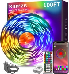 Modern 100ft LED Strip Lights with Bluetooth Control – Perfect for Home Decor