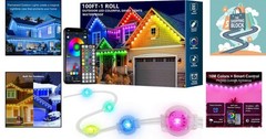 100FT RGB Outdoor Waterproof Smart LED Eaves & Roof Lights