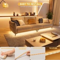 Dimmable 5V USB LED Strip Light 6.56ft, 1200lm, Warm White, RF Remote, Flexible