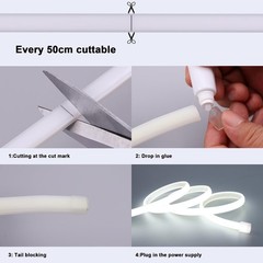 AC 110V COB LED Strip Lights Outdoor Waterproof 65.6ft, 6000K Cool White Supe…