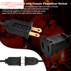 Upgraded Lighting System, 7.2Ft Black Accessory Cord with 1LED C7 cord