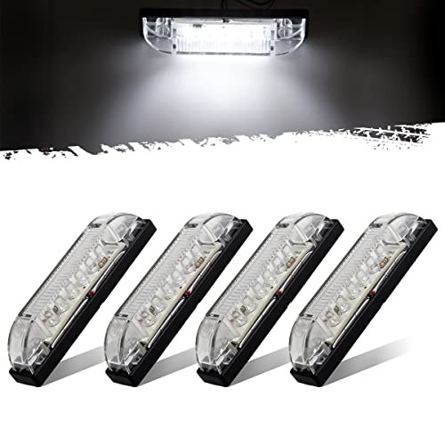 4Pcs 4inch Utility White 9 LED Strip Light Bar, Clear Lens Waterproof 4″ Boat