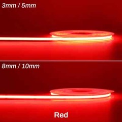 12V 24V RA90 Flexible High Bright Tape LED COB Strip 3mm 5mm 8mm 10mm Light Bar
