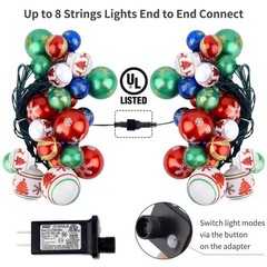 AIRIVO Christmas Tree Light, 28ft 25 Bulbs 7 Modes Lighting Effects Indoor Outdo