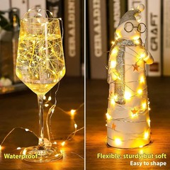 6 Pack Fairy Lights Battery Operated 7ft 20LED Warm White Mason Jar Lights