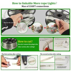 Red LED Rope Lights with Remote, Cuttable Connectable Flexible Tube Lights 8Mode