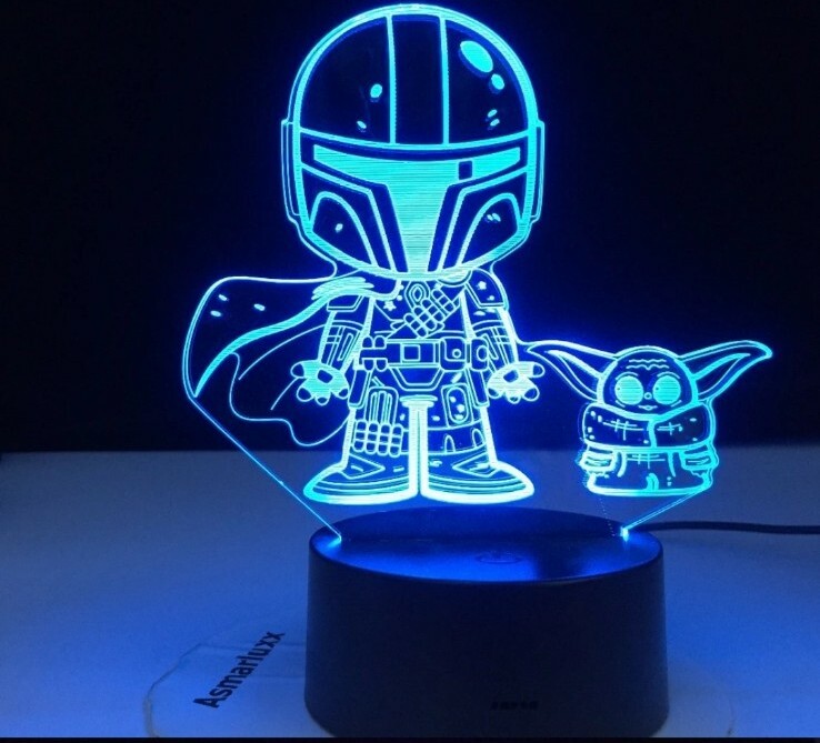 BABY YODA Mandalorian 3D LED Star Wars Night Light Night DISNEY