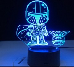BABY YODA Mandalorian 3D LED Star Wars Night Light Night DISNEY