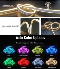12V 24V 220V Double-side RGB LED Neon Rope Strip Waterproof Commercial DIY Light