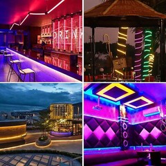 50ft 110V LED Neon Rope Light Strip Waterproof Outdoor Commercial Building Decor
