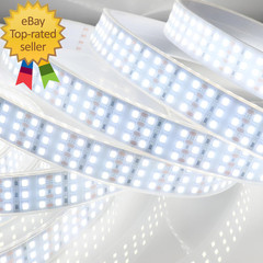 16.4Ft Super Bright Triple Row LED Strip Lights, Daylight White 6000K DC12V 1800