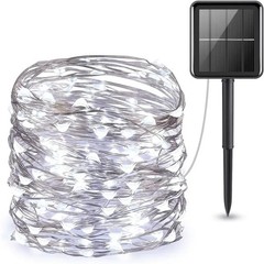 Solar Fairy Lights Outdoor, 2Pack 200 66FT White Twinkle Solar String Lights,…