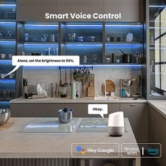 Black RGB LED Shelf Lights, Smart Bookshelf Lights Compatible with Alexa WiFi Di
