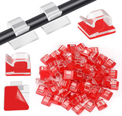 80 PCS Adhesive Cable Clips Christmas Clear Light Strip Mounting Clips Led Light