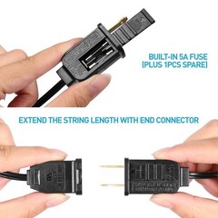 48ft LED Outdoor Waterproof Patio String Lights Dimmable S14 Plastic Bulb Remote