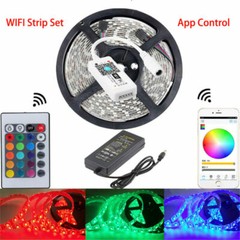 DC12V 5m-100m WiFi/IR LED Strip Light RGB SMD 2835 5050 RGBW/WW Control&Adapter