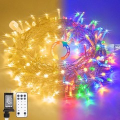 33ft 100 LED Color Changing String Lights Plug in, Warm White & Multicolor Ch…