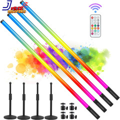 4Pack 4800mAh Battery Powered 4ft RGB led Tube dj Light bar with Stand Colore NE
