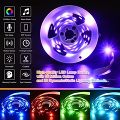 Motion Sensor LED Light Strip Indoor 19.68ft/6M, Under Bed Lights RGB Color C…