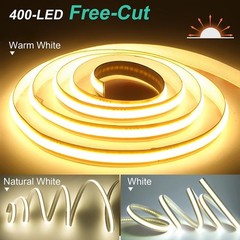 5mm 8mm COB LED Strip Light Free Cut 400LEDs Flexible Tape Linear Lighting