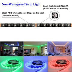 Black PCB 40M 30M 20M 10M 60LEDs/M WiFi Music Sync LED RGB Strip Light 12V PSU