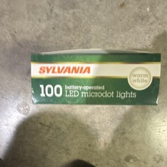 SYLVANIA 100 LED Microdot Rope/Wire Lights Warm White Green Battery V51851-88