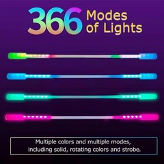 LED Poi LED Staff, Length 47.51 Inches, Stunning Light – Glow Staff Spinning Fun