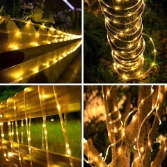 Solar 50-300LED Powered Fairy String Rope Strip Lights Outdoor Garden Patio