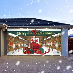Tingjoo 7 x 16 ft Christmas Garage Door Cover Banner 7 x 16 ft, red