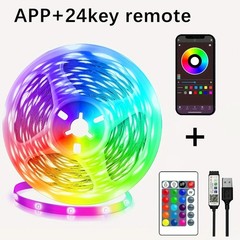 5V USB RGB LED Strip Lights Smart App Remote Control Music Sync TV Room Decor