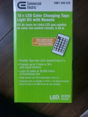 Commercial Electric Color Changing Tape Lights, Remote, Indoor/Outdoor 18ft NEW