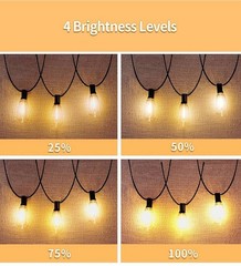 50ft LED String Lights with Remote, 25+1 Bulbs Dimmable String Lights for Out…
