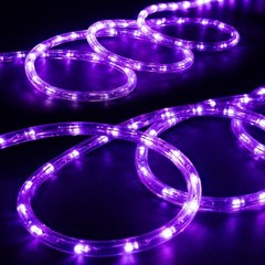 Purple LED Outdoor Waterproof Rope Light, Exterior Lighting, 10′ 25′ 50′ 100’ft