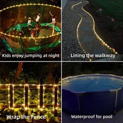 39FT Solar Rope Lights Outdoor Waterproof LED PVC Tube Fairy String Light Garden