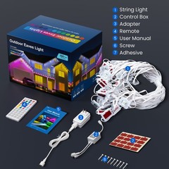 LED Permanent Outdoor Lights 60M, 24V Bluetooth RGB with APP & Remote Control