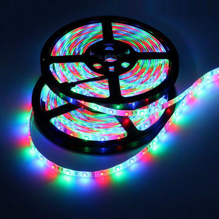 16FT Waterproof LED Strip Light 12V US Power Full Kit SMD 24 Key Remote RGB 3528