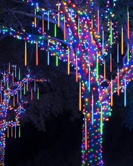 8 Tubes 192 LED Meteor Shower Rain Lights 11.8 inches Cascading Icicle Lights