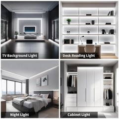 16.4FT/5M COB LED Strip Light, Cold White 6000K Cuttable LED Tape Lights, 8mm…