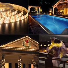 LED Solar Strip Light Flexible Lamp Outdoor Garden Decor Lights 8 Modes