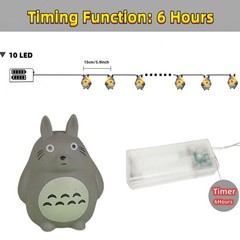 Grey Cat 10LED String Night Light Battery Powered Kids Room Decor 1.65m 1 PCS